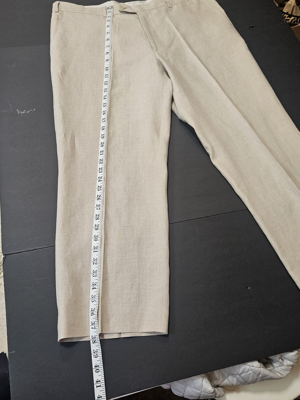 Linea Naturale Luxe Mens NWOT 100% Linen Beige Trousers Made in Italy Size 38 - Picture 7 of 16